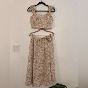 Cropped Tank and Midi Skirt Set